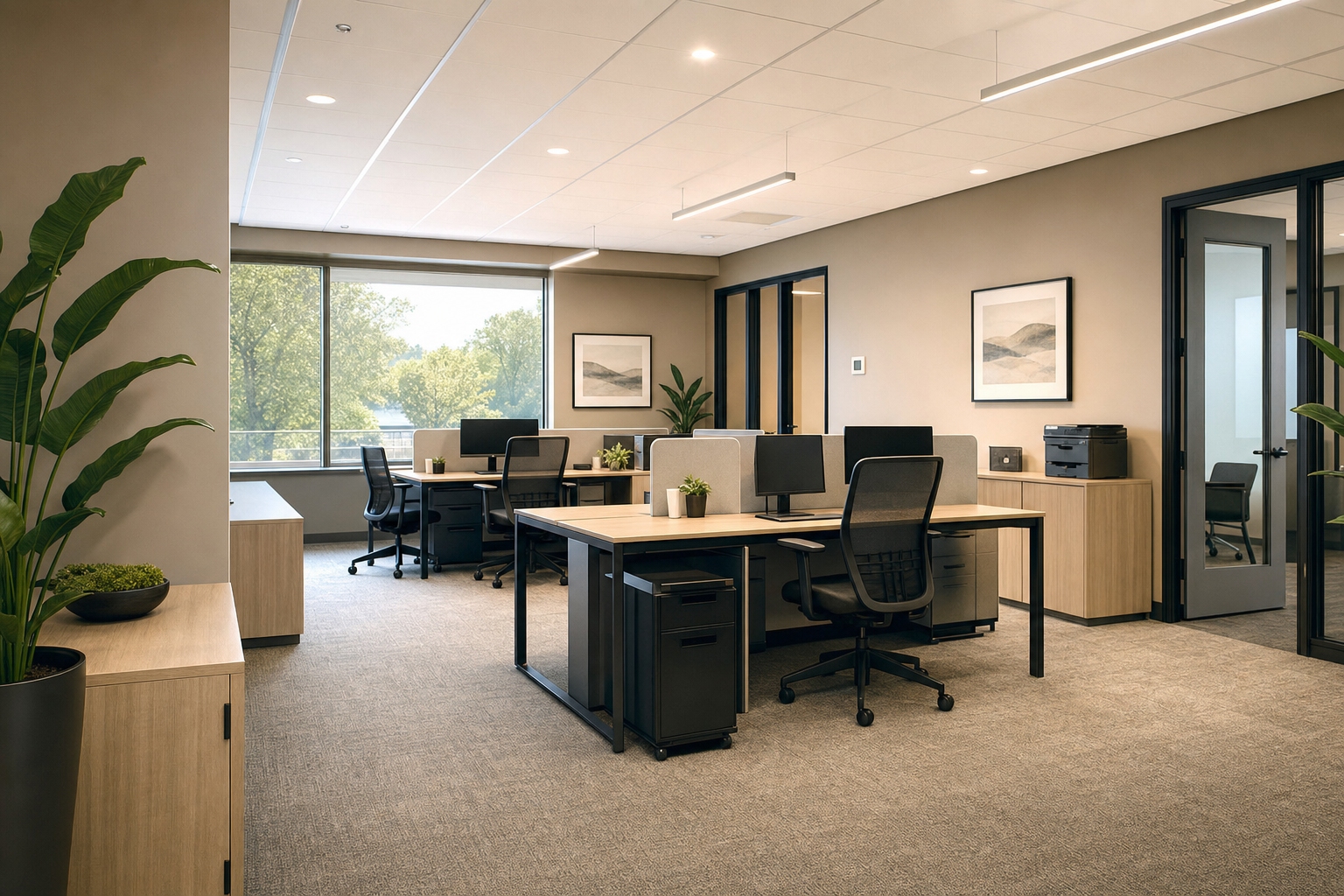 Clean modern office space