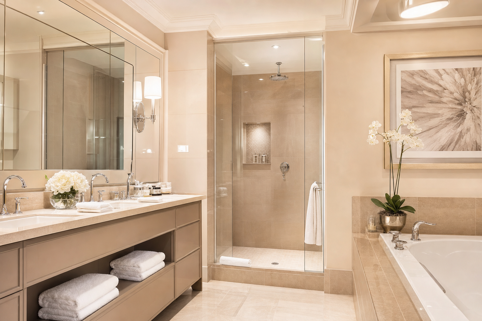 Clean bathroom after deep cleaning service